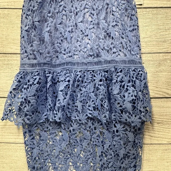 New Women’s NSR Floral Lace Tiered Midi A-line Dress Size M Cornflower Blue - Picture 5 of 11